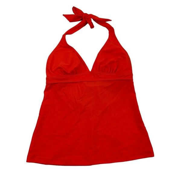 NWT prAna Lahari Tankini Halter Bikini Top Electric Orange W1LAHT115 Size S - Picture 1 of 14